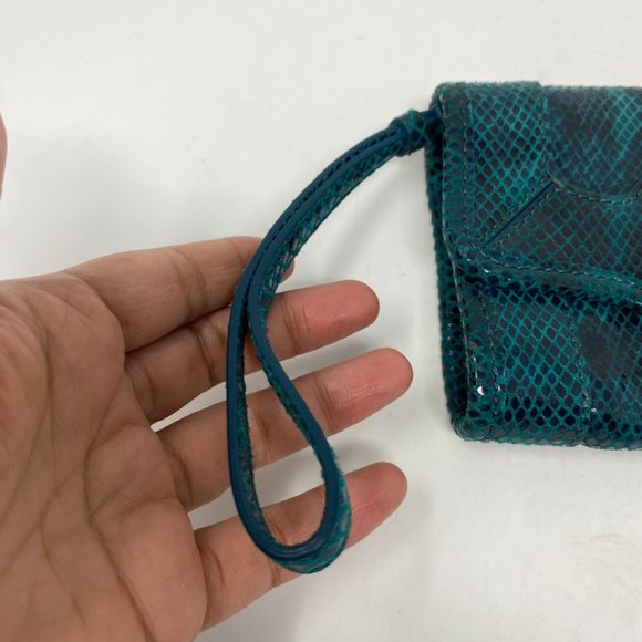 Cole Haan Isabelle clutch, teal snake print - Picture 10 of 12
